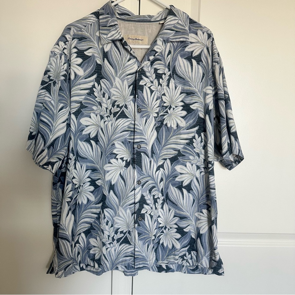Tommy Bahama Blue and White Floral Shirt